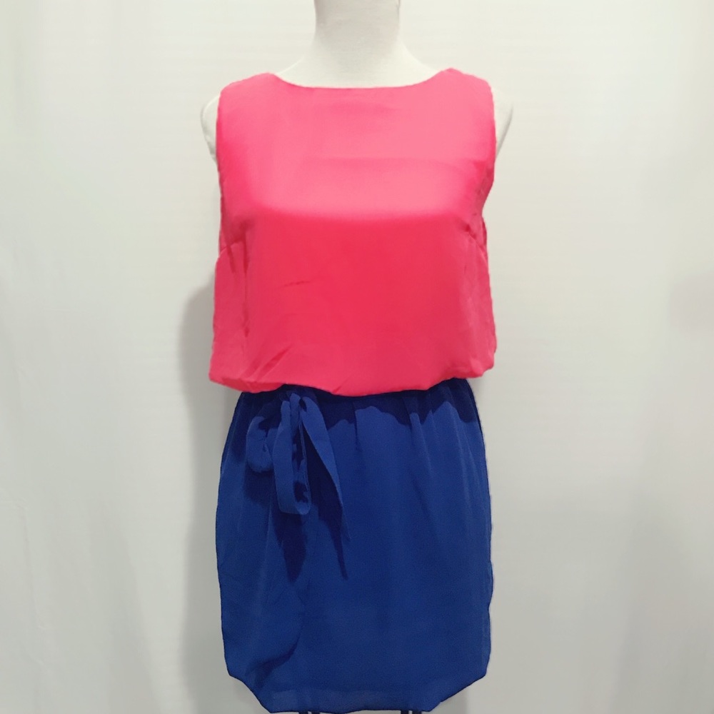 In Style Collection Tunic Mini Dress pink blue